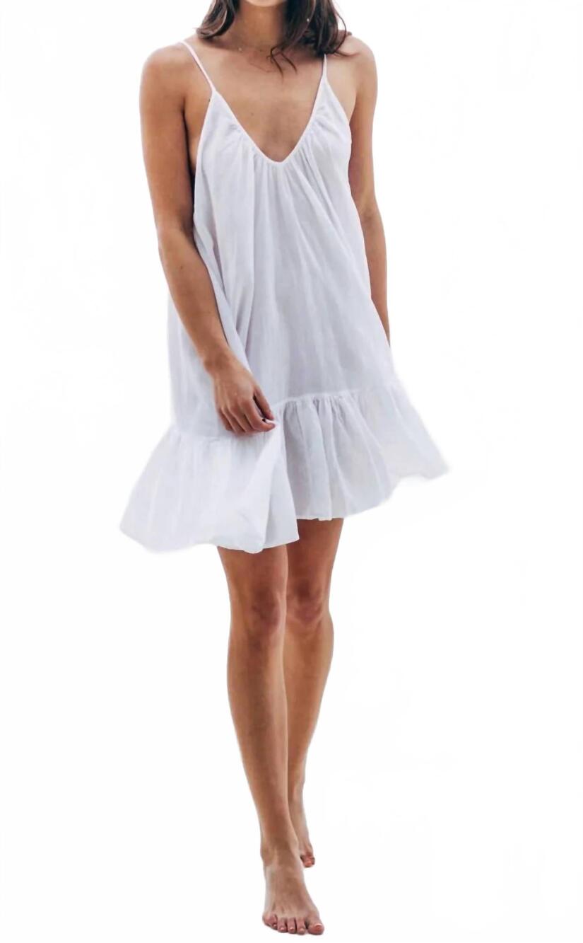 NEW 9SEED st. tropez ruffle mini dress in optic white
